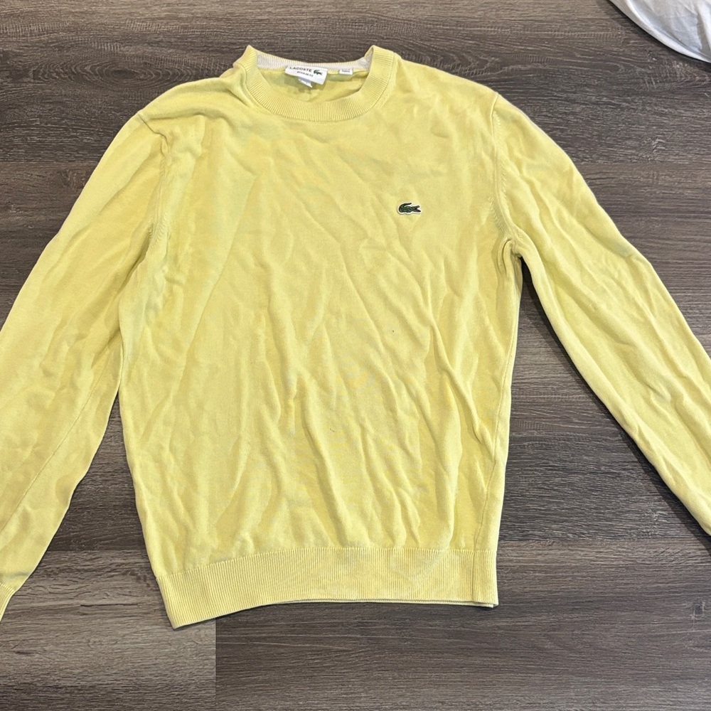 Lacoste Men's Crewneck Sweater in Bright Yellow